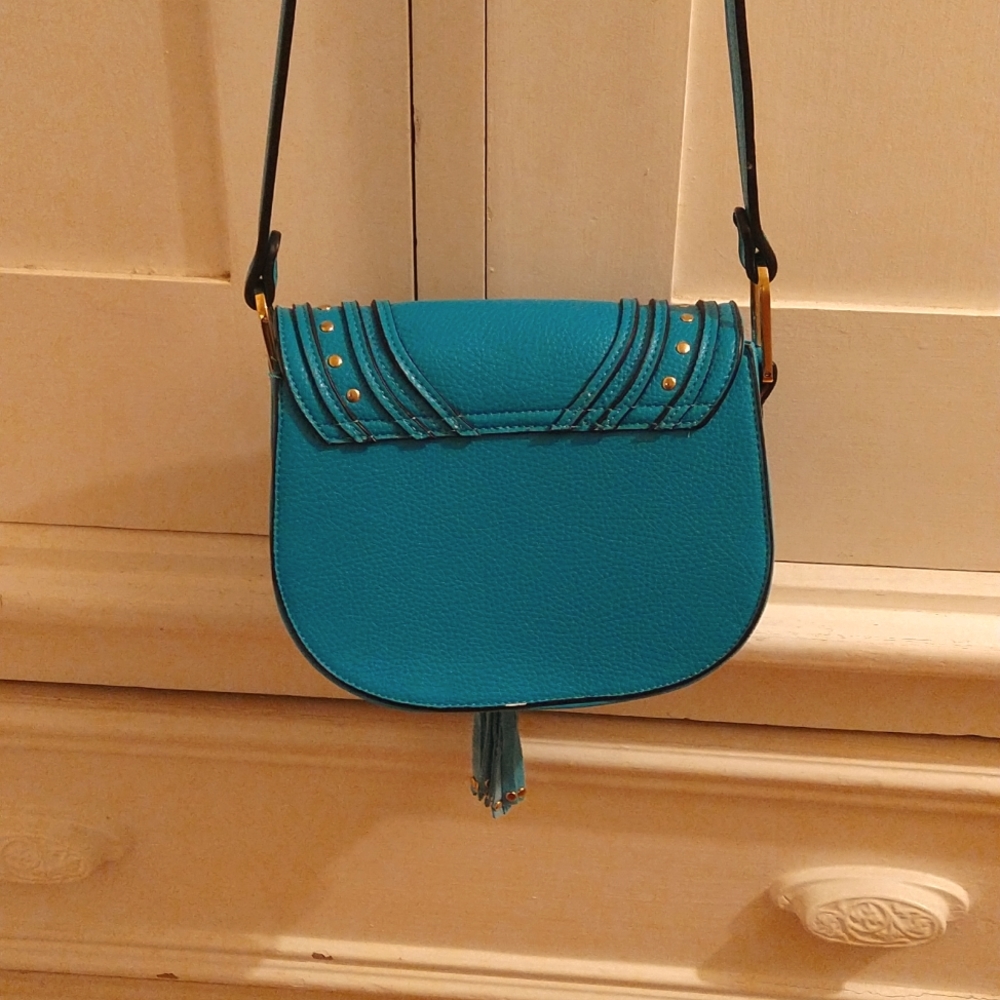 Aqua and black crossbody bag - Picture 5 of 11
